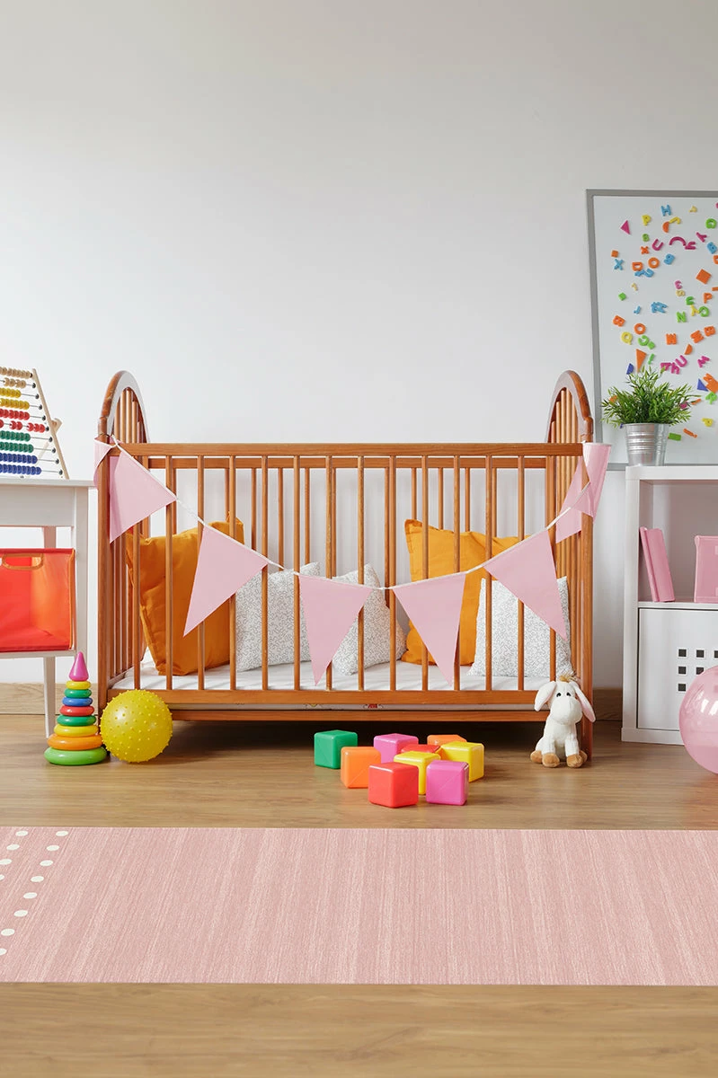 New 😀 Ruggable Dot Border Pink Rug 🤩 - Image 8