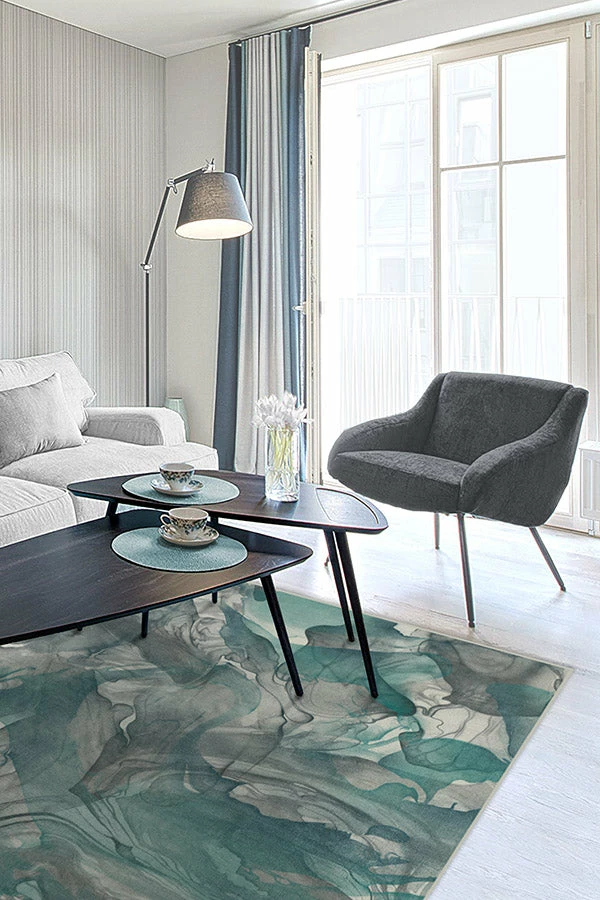 Best Sale ๐ Ruggable Aurora Teal Grey Rug ๐ - Image 4