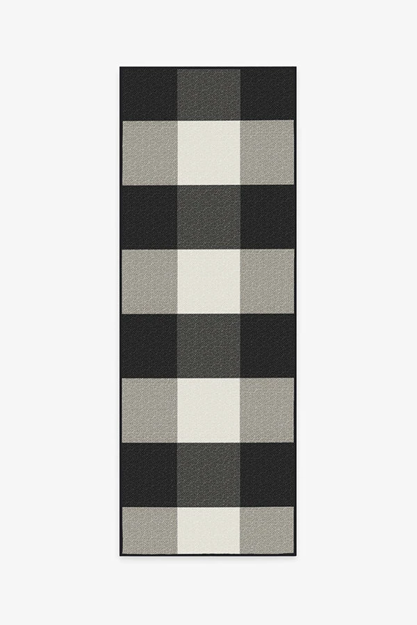 Hot Sale โ๏ธ Ruggable Outdoor Gingham Plaid Black & White Rug ๐งจ - Image 5
