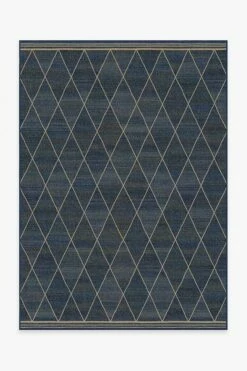 Wholesale 🌟 Ruggable Harlequin Trellis Natural Navy Re-Jute Rug ⌛
