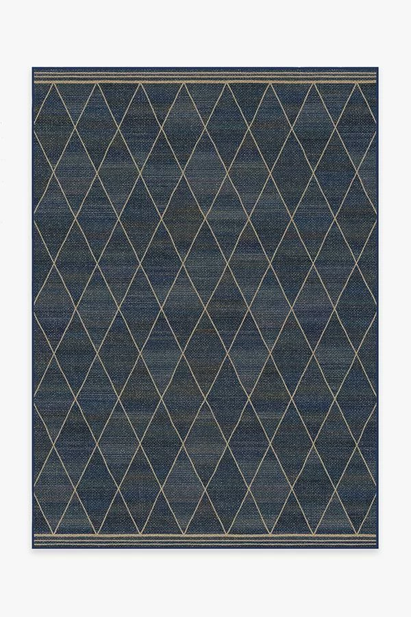 Wholesale ๐ Ruggable Harlequin Trellis Natural Navy Re-Jute Rug โ - Image 2