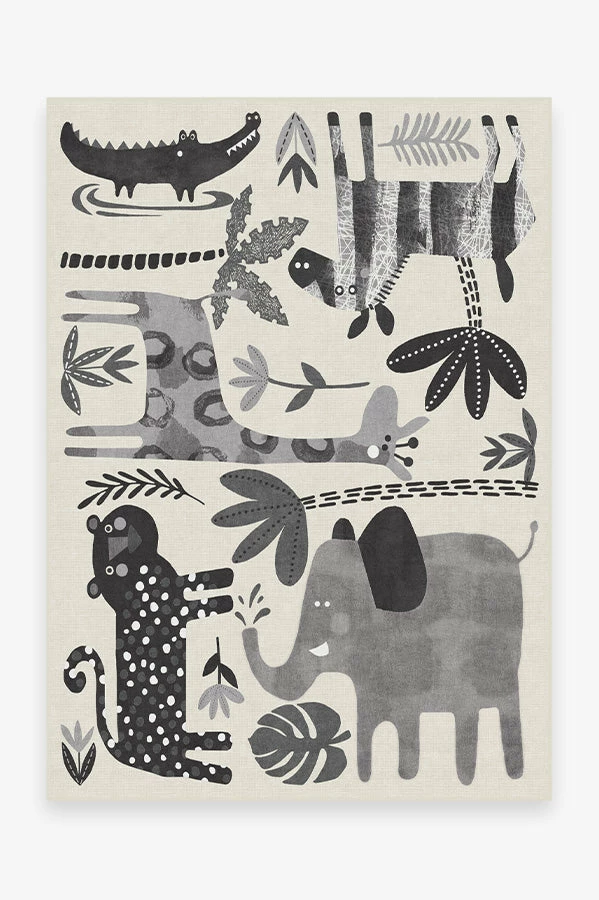 Budget โจ Ruggable Jungle Safari Black & White Rug ๐