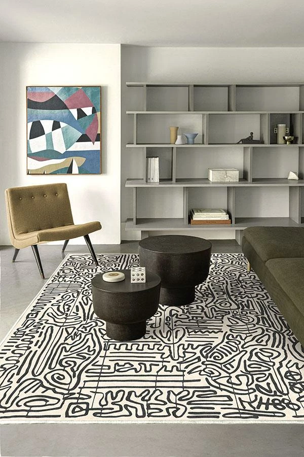 Best deal ๐ Ruggable Keith Haring Freestyle Black & Ivory โ๏ธ - Image 4