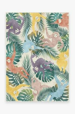 Budget 🧨 Ruggable Monkey Mania Multicolor Rug 😀