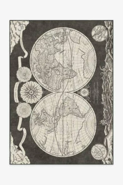 Cheapest โค๏ธ Ruggable Sale Sailor's Map Charcoal Rug โ