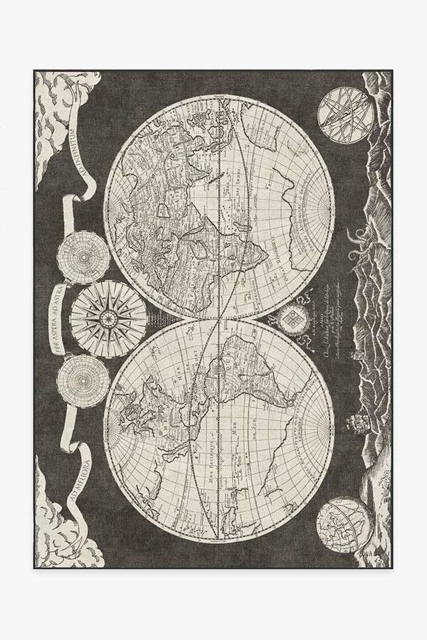 Cheapest ❤️ Ruggable Sale Sailor's Map Charcoal Rug ⌛