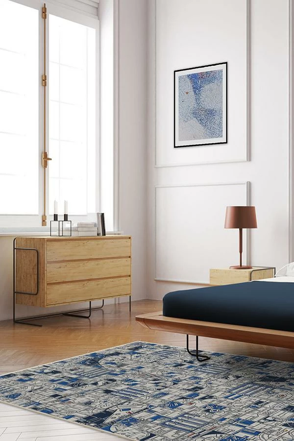 Flash Sale ๐ Ruggable Smugglers Geo R2D2 Blue Rug ๐ฏ - Image 4