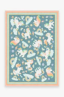 Cheap ✔️ Ruggable Unicorn Jamboree Blue Rug 🛒