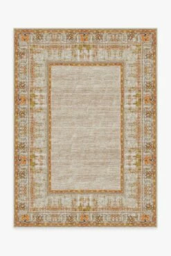 Coupon π Ruggable Vintage Daisy Bordered Tangerine Rug β