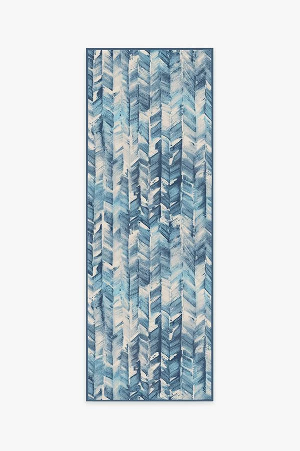 Outlet ๐ฏ Ruggable Watercolor Herringbone Blue Rug ๐ฅ - Image 5
