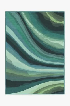 New 😀 Ruggable Watercolor Waves Citrus Green Rug 👍